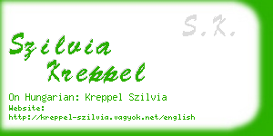 szilvia kreppel business card